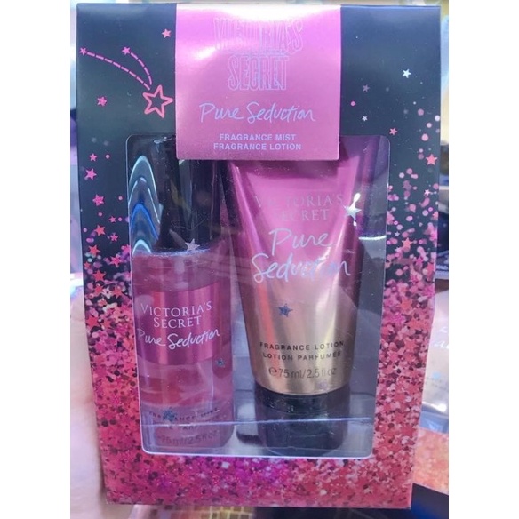 Bộ Quà Tặng Xịt Thơm Và Dưỡng Thể VICTORIA'S SECRET Mini Mist Lotion Gift Set 75ml x 2