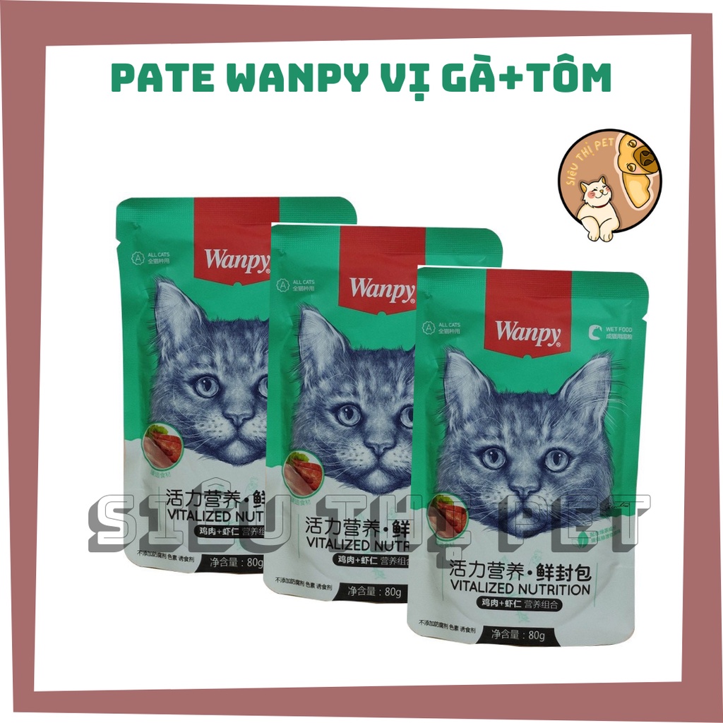 ( Đủ 7 vị )Pate Wanpy cho mèo 80gr giá 1 gói