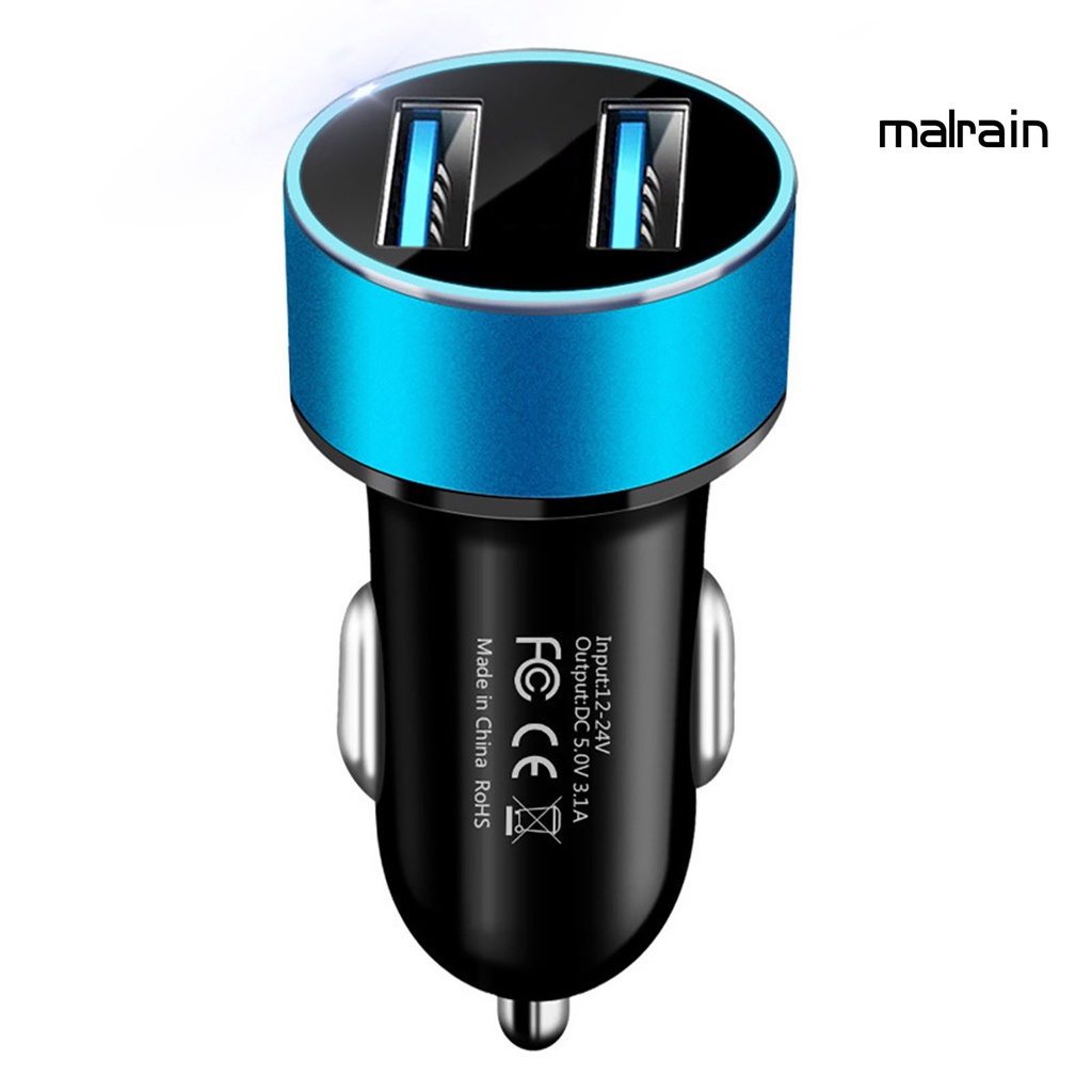 Cục Sạc Điện Thoại Nhanh 3.1A Hai Cổng USB Cho Xe Hơi
