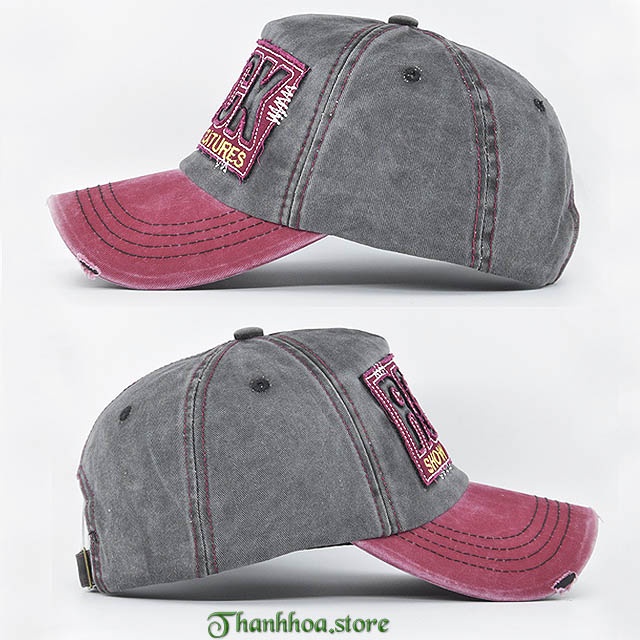 Mũ lưỡi trai nam nữ đẹp cao cấp rách cá tính nón kết đen