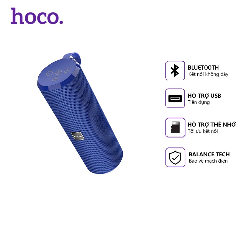 Loa Bluetooth Hoco BS33 V5.0, nghe nhạc sống động, pin trâu, tương thích nhiều thiết bị