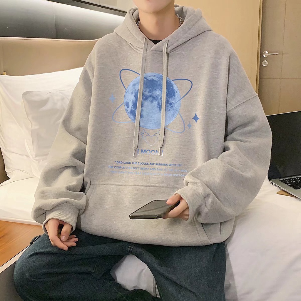Áo hoodie dáng rộng in hình thời trang xuân thu 2021 thịnh hành mới cỡ M-5XL