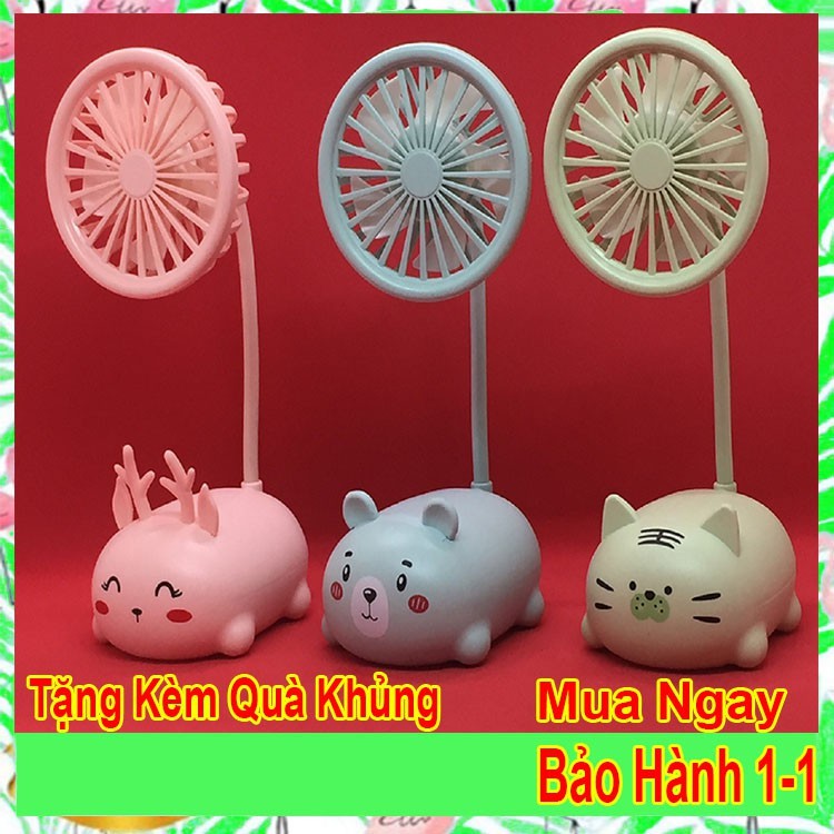 Quạt mini để bàn, cầm tay tiện lợi xoay 360 độ nhiều màu, Sạc tích điện quạt mát sử dụng 4 tiếng - Domdom Store
