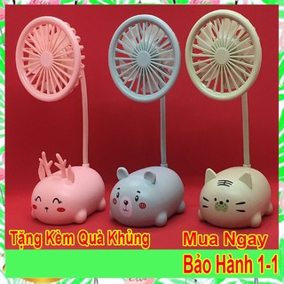 Quạt mini để bàn, cầm tay tiện lợi xoay 360 độ nhiều màu, Sạc tích điện quạt mát sử dụng 4 tiếng - Domdom Store
