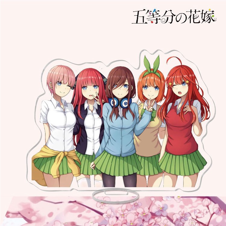 Mô hình Standee Gotoubun No Hanayome ver CHỊ EM Nhà Có 5 Nàng Dâu Tượng Acrylic Anime mica chibi trang trí trưng bày