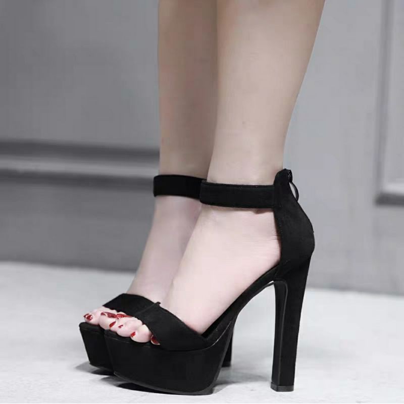 Giày cao gót nhung 14 phân