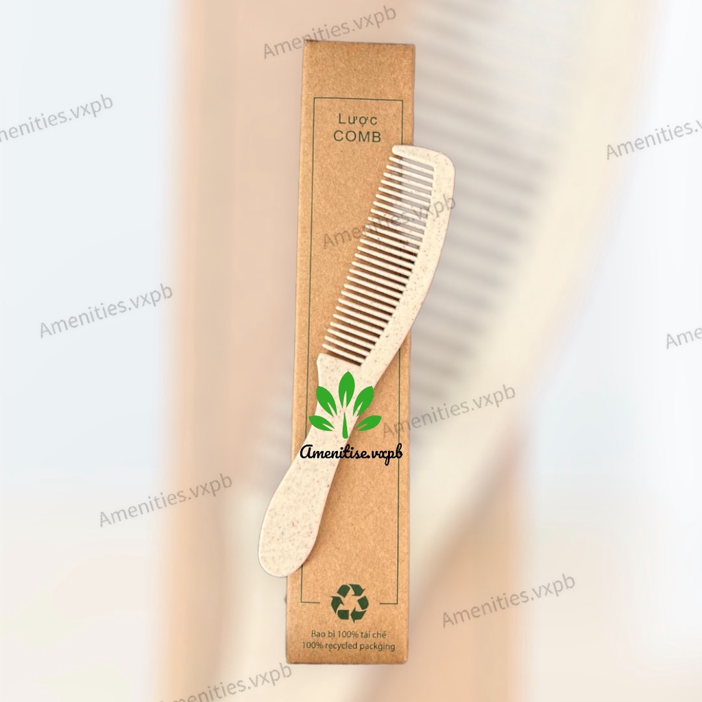 100 lược chải dáng ngắn đút hộp kraft tự hủy cho khách sạn, nhà nghỉ, homestay, villa, resort,...