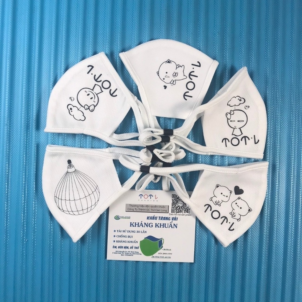 Khẩu trang vải 2 lớp cao cấp vải kháng khuẩn kháng giọt bắn chính hãng mềm mại an toàn cho da jaja | BigBuy360 - bigbuy360.vn