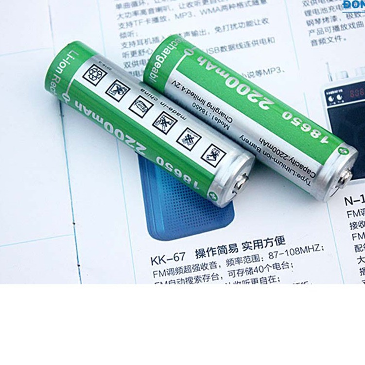 Pin + Sạc 18650 4.2V 2200mAh - 4400mah Lithium-ion ( loại đầu lồi cực + )