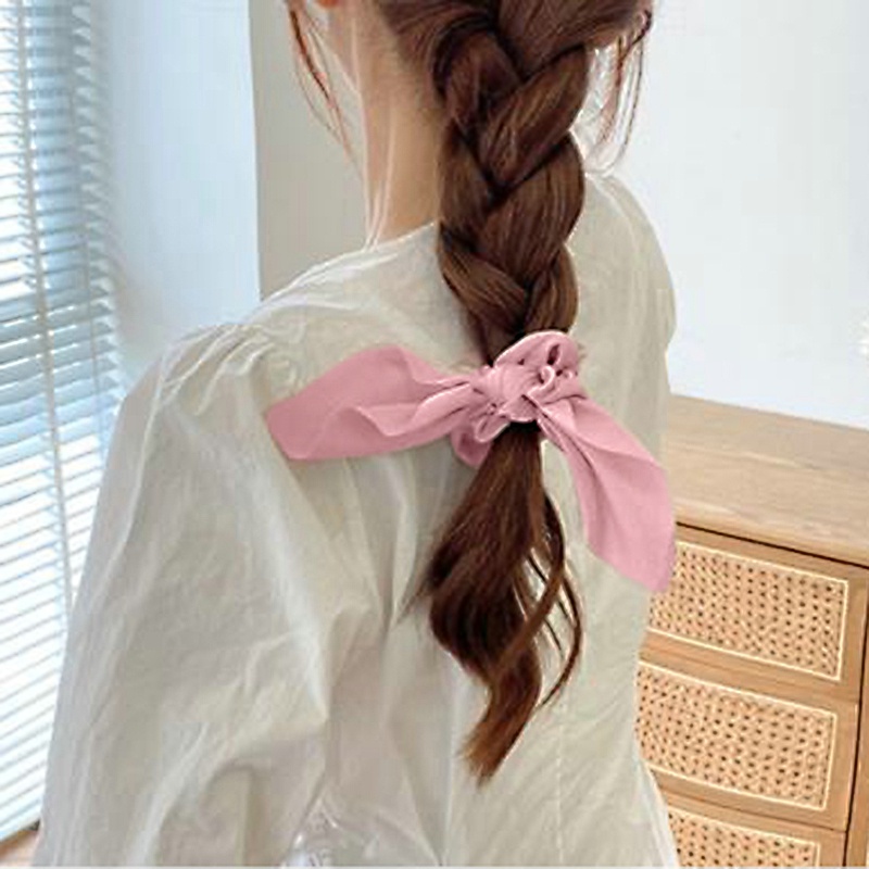 Dây Cột Tóc Tai Thỏ Bản Lớn Mềm Mại Ngọt Ngào DIY