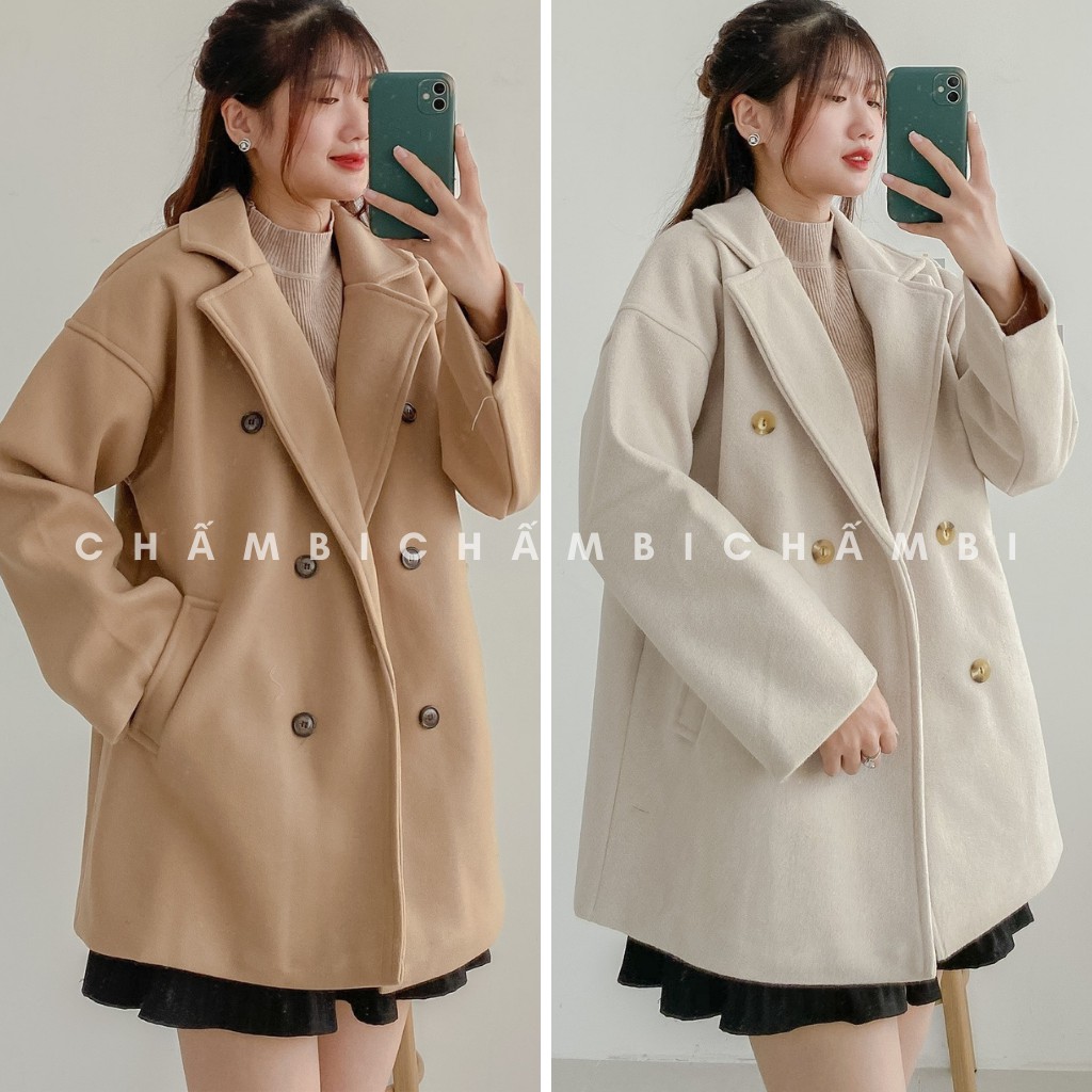 [SALE XẢ TẾT] Áo Khoác Dạ Trơn Dáng Dài Túi Chéo 2 Hàng Cúc Freesize<60kg - A.105 | BigBuy360 - bigbuy360.vn