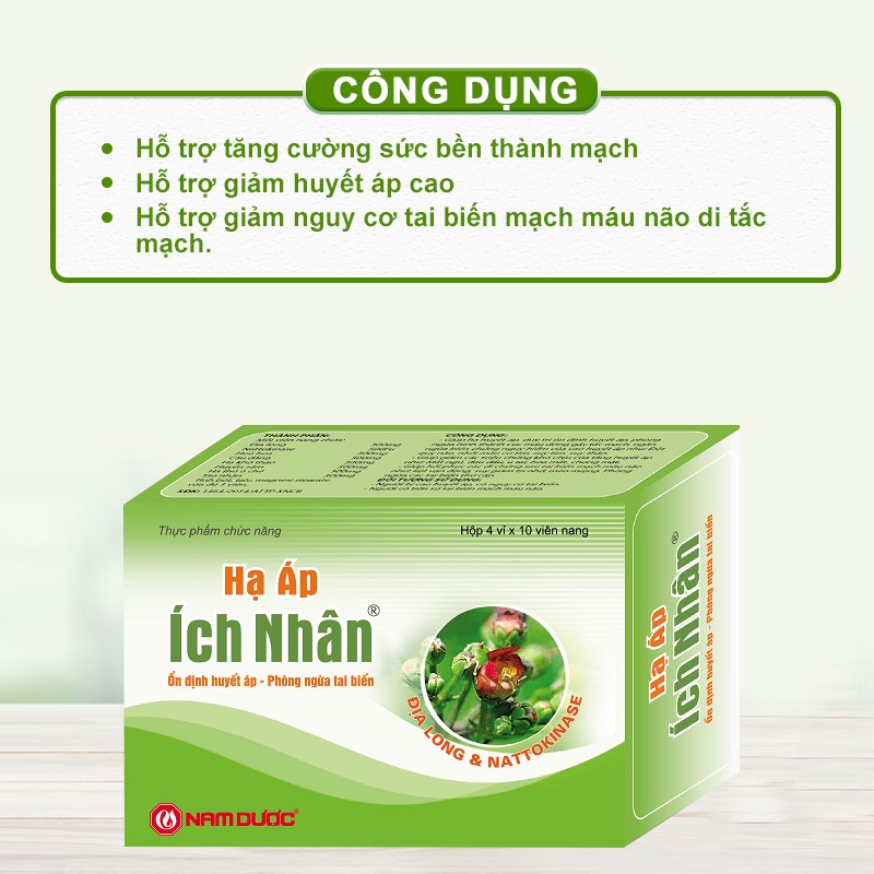 Combo 5 hộp viên uống Hạ Áp Ích Nhân tăng cường sức khoẻ, hạn chế tai biến - ổn định thành mạch