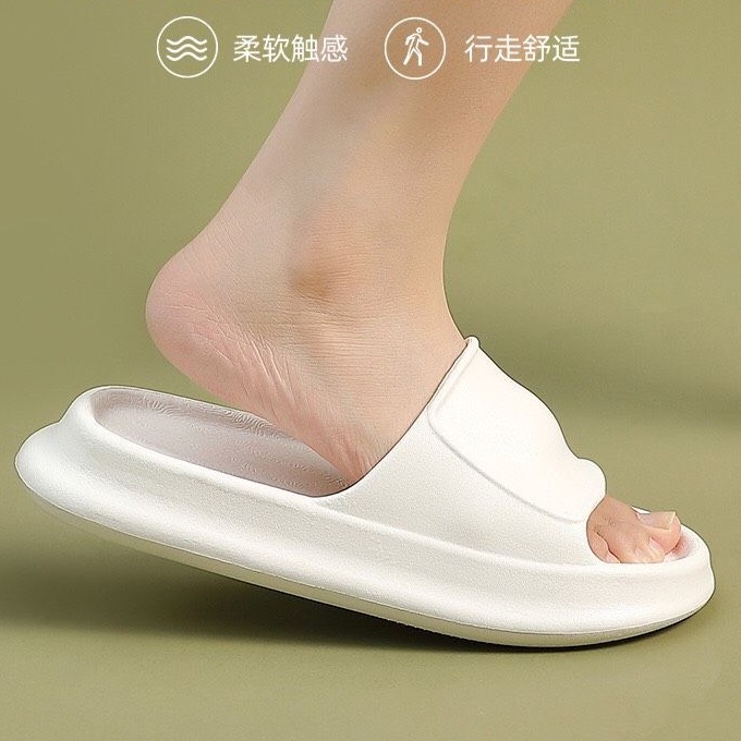 SẴN HÀNG Dép bánh mỳ LEAP nữ, dép nam nữ quai ngang siêu nhẹ- 2 màu đen trắng