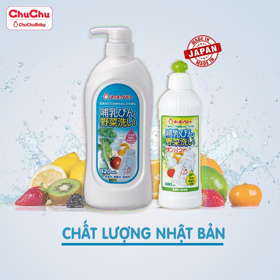 Nước rửa bình sữa và rau quả Chuchu Baby chai 300ml