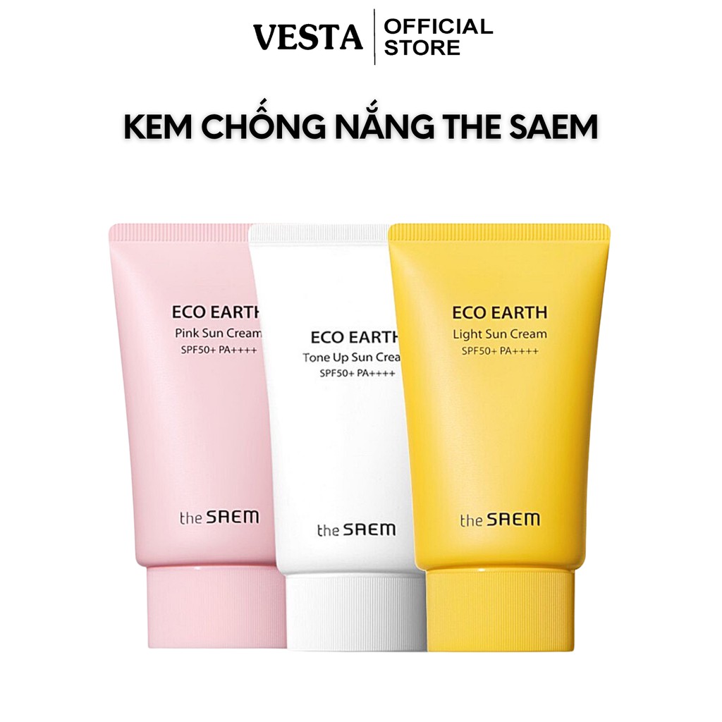 Kem Chống Nắng The Saem Eco Earth Power Pink Sun Cream 50g