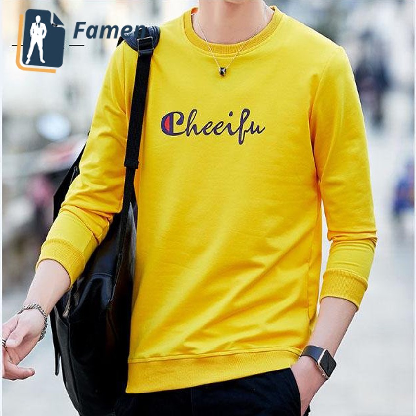 Áo Thun Nam Dài Tay Hè Phom Rộng Có Chữ CheeiBu 5 màu tại shop Famen | BigBuy360 - bigbuy360.vn