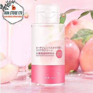 Nước tẩy trang không cồn nội địa trung HEYXI Đào tẩy trang mắt môi dịu nhẹ làm sạch dưỡng ẩm 300ml