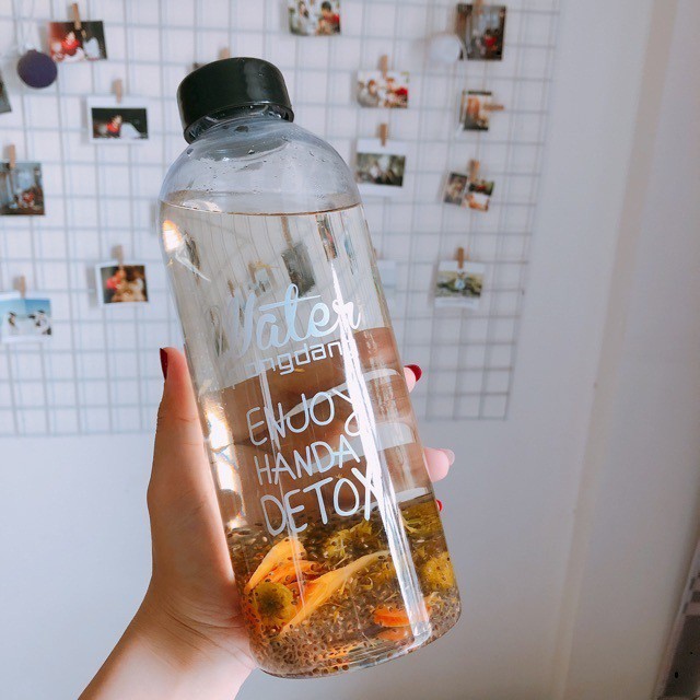 cấp  hàng sỉ lẻ  Bình DETOX 1000ML WATER PONGDANG NHỰA CAO CẤP tặng túi vải bán hàng chuẩn uy tín