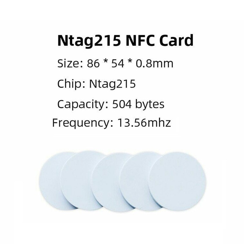 100Pcs/Lot for NTAG215 NFC PVC Coins Chip Phones Available Labels Tag 215