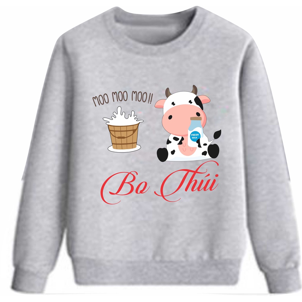 [SĨ] áo Sweater bò sữa+ TẶNG IN TÊN BÉ mặc đi học rất đẹp vải loại 1