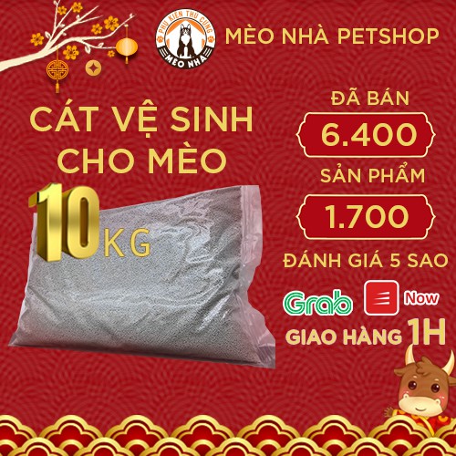 lh Cát Vệ Sinh Cho Mèo 10kg hàng việt nam 100% hạt nhỏ thơm dịu thích hợp cho Munchkin, Scottish, hamster, thỏ