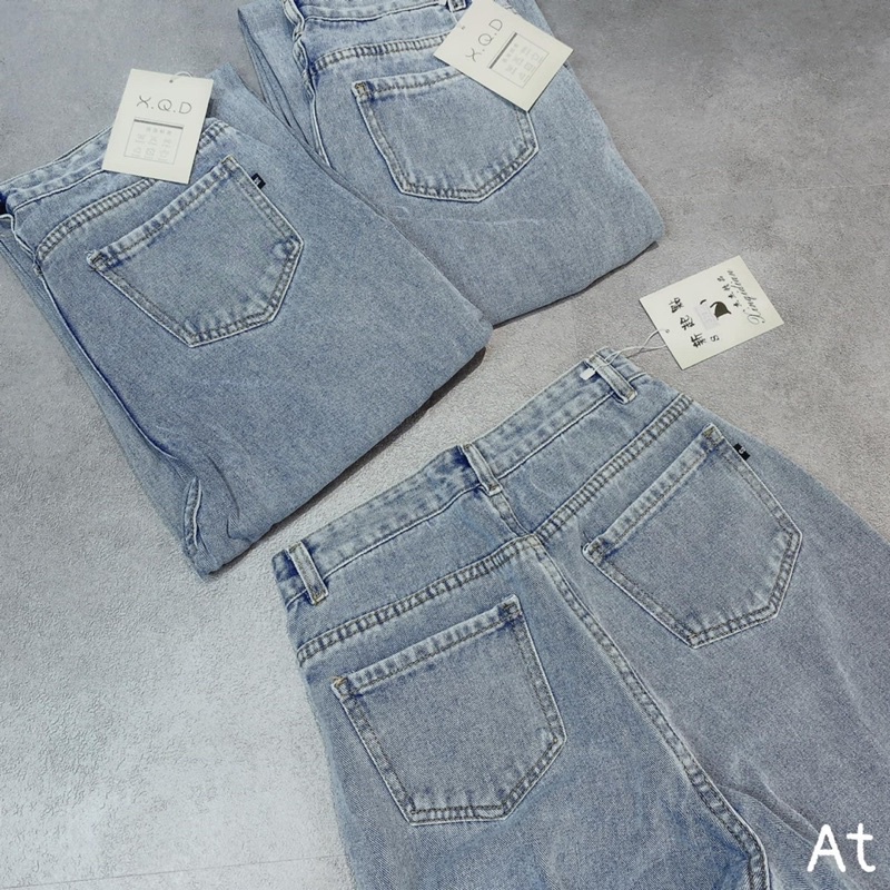 Quần jeans nữ suông gân giữa dáng dài cạp cao 2 màu #05 | BigBuy360 - bigbuy360.vn