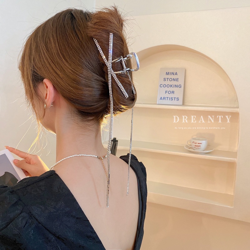 Kẹp Tóc Đính Đá Tua Rua Thời Trang Hàn Quốc