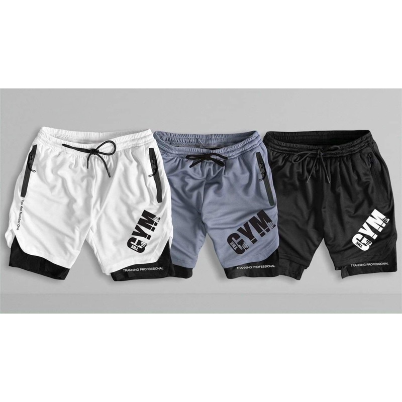 Quần Gym 2 Lớp Mới Gym New, Quần Đùi Tập Gym 2 Lớp Fitness Gymer