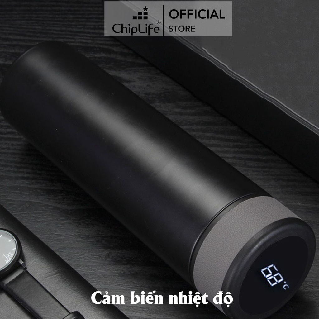 Bình giữ nhiệt cảm biến nhiệt độ CHIPLIFE khắc tên theo yêu cầu ND500 - dung tích 500ml