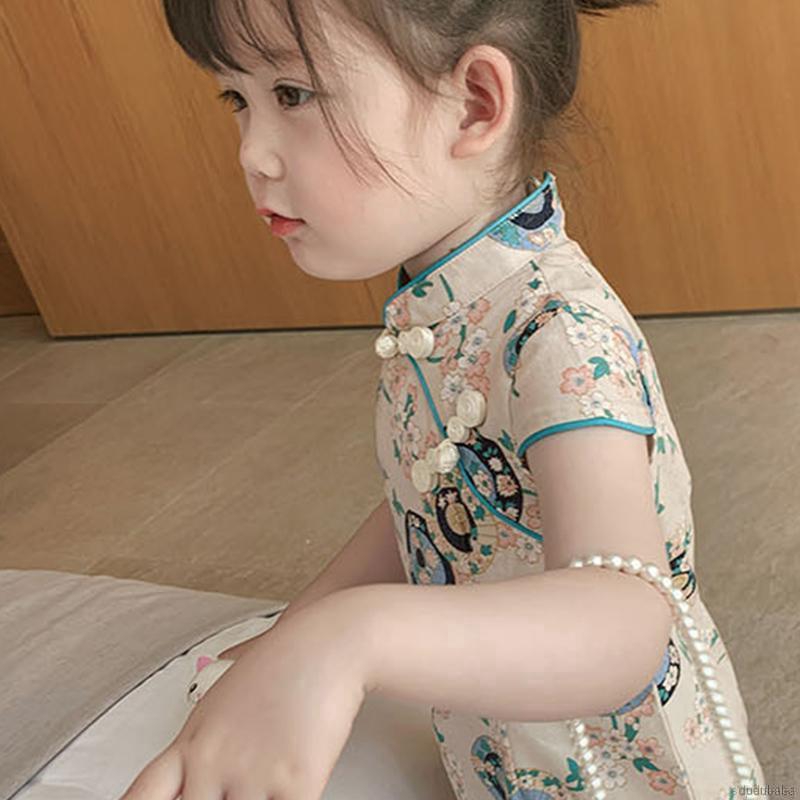Đầm Sườn Xám Phong Cách Trung Hoa Cho Bé Gái