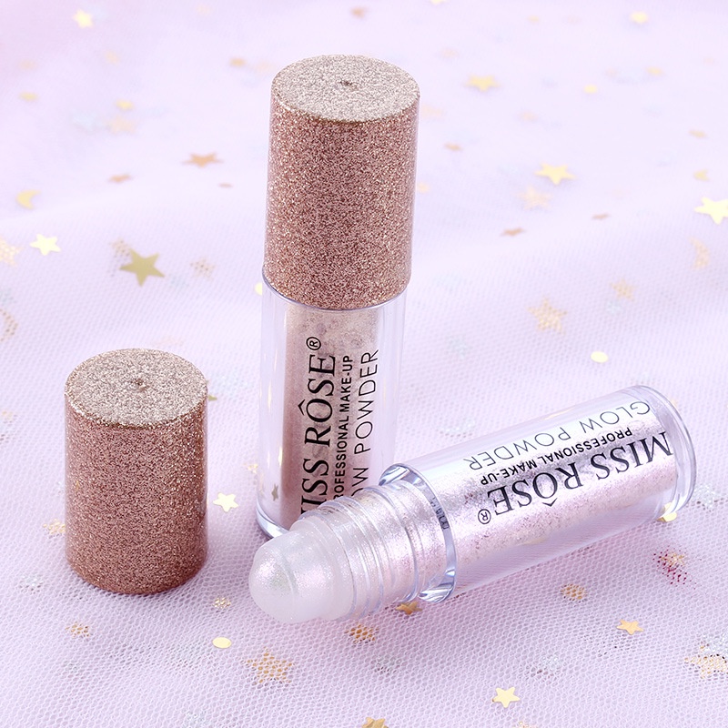 [Hàng mới về] Phấn trang điểm mắt MISS ROSE đầu con lăn màu đơn ánh ngọc trai lấp lánh dành cho người lười