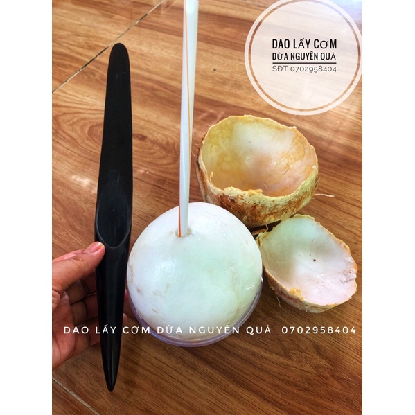 Dao sừng lóc cơm dừa nguyên trái cán tròn