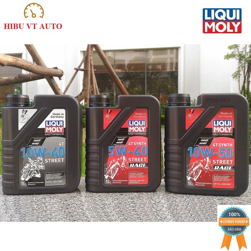 Dầu Nhớt xe máy Motorbike 4T Synth 10W50 Street Race Liqui Moly 1502 bôi trơn giảm thiểu ma sát.