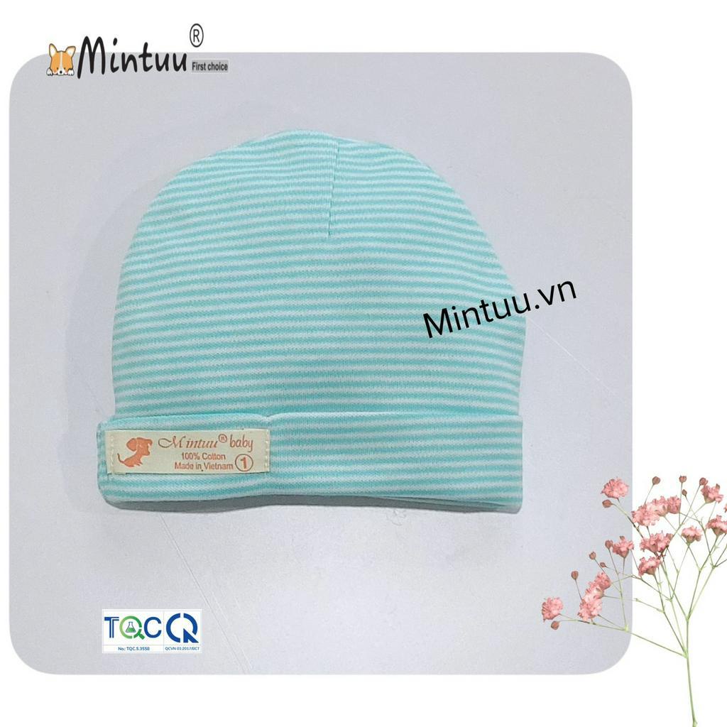 Set 3 Nón sơ sinh 2 lớp sọc màu thương hiệu MINTUU