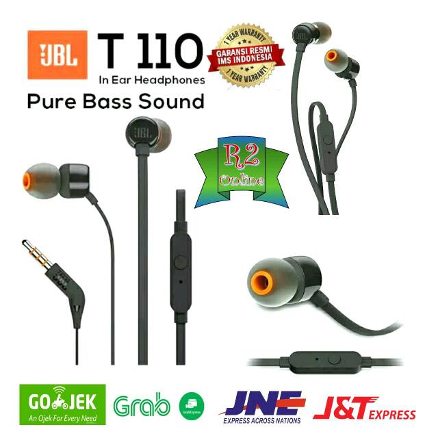 Tai Nghe Nhét Tai Jbl T110 Có Micro Và Dây Cáp Dẹp