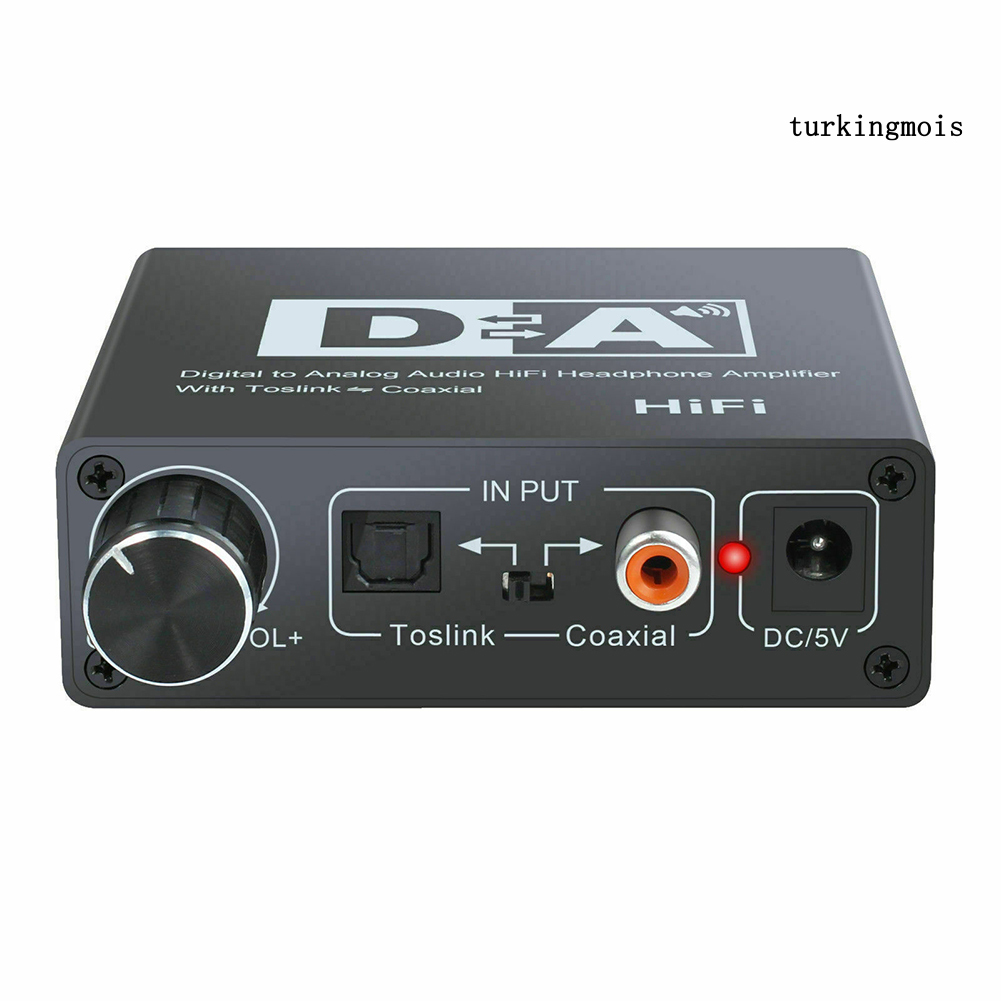 TSP_192KHz Digital Coaxial to Analog R/L RCA 3.5mm Jack HiFi Audio Converter Adapter