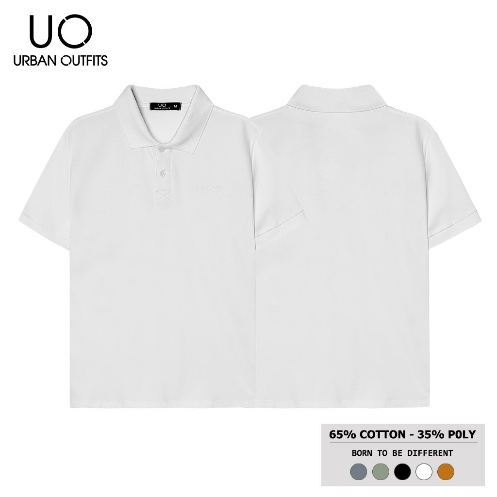 Áo Thun Cổ Bẻ Nam Nữ URBAN OUTFITS In Chữ Nổi PLR02 Kiểu Tay Ngắn Form Suông Hàn Quốc Cotton 4 Chiều Local Brand | BigBuy360 - bigbuy360.vn