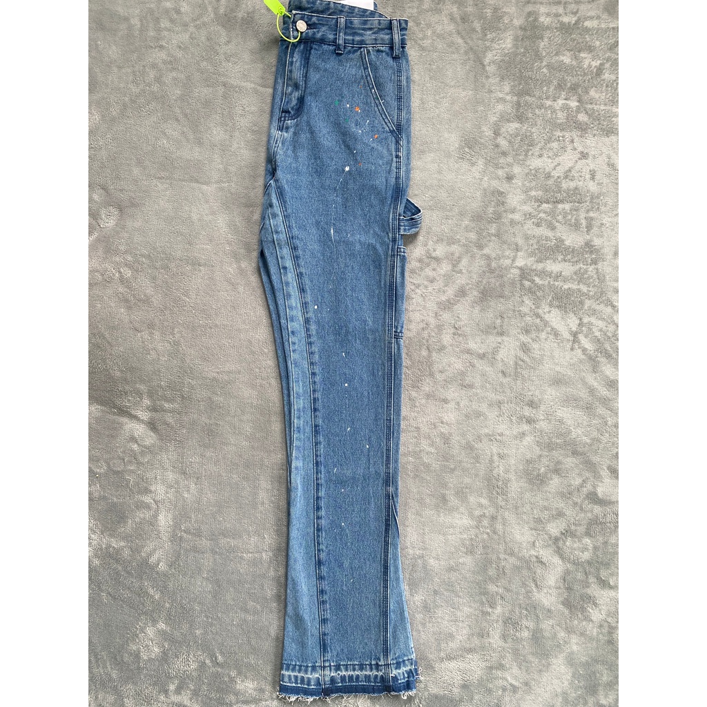 [Hàng Cao Cấp] Quần Jeans Ống Loe Xả Lai Vẩy Sơn Phong cách Vinatge Xanh - Đen | BigBuy360 - bigbuy360.vn