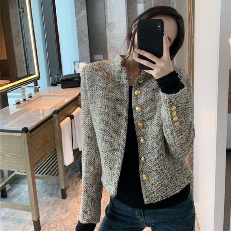 Áo dạ  Tweed dáng vừa 2 lớp hàng quảng châu siêu cấp