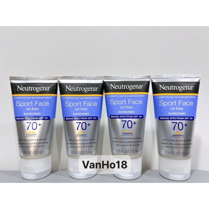 USA_Kem Chống Nắng Thể Thao Neutrogena Sport Face Oil Free Sunscreen SPF70+