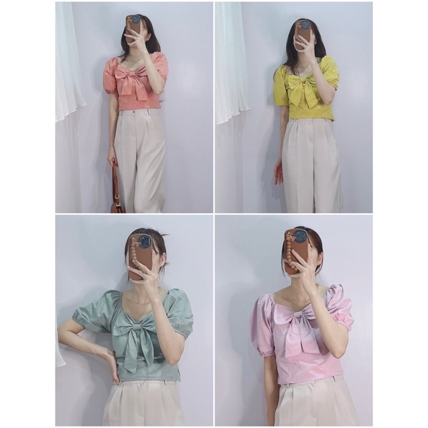Áo croptop nơ áo kiểu cho nữ A55