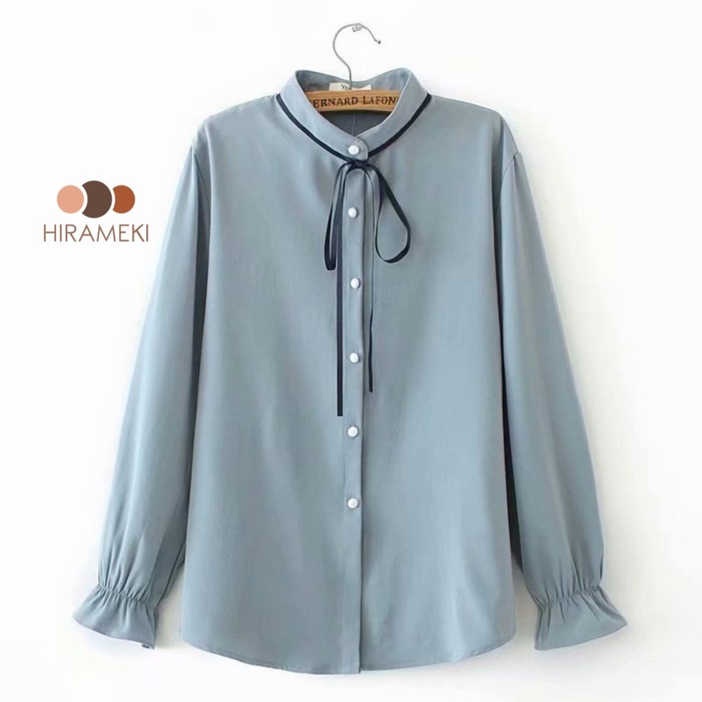 ÁO SƠ MI CHIFFON PHONG CÁCH TÂY ÂU CỘT NƠ CỔ ÁO 65-95KG - A134