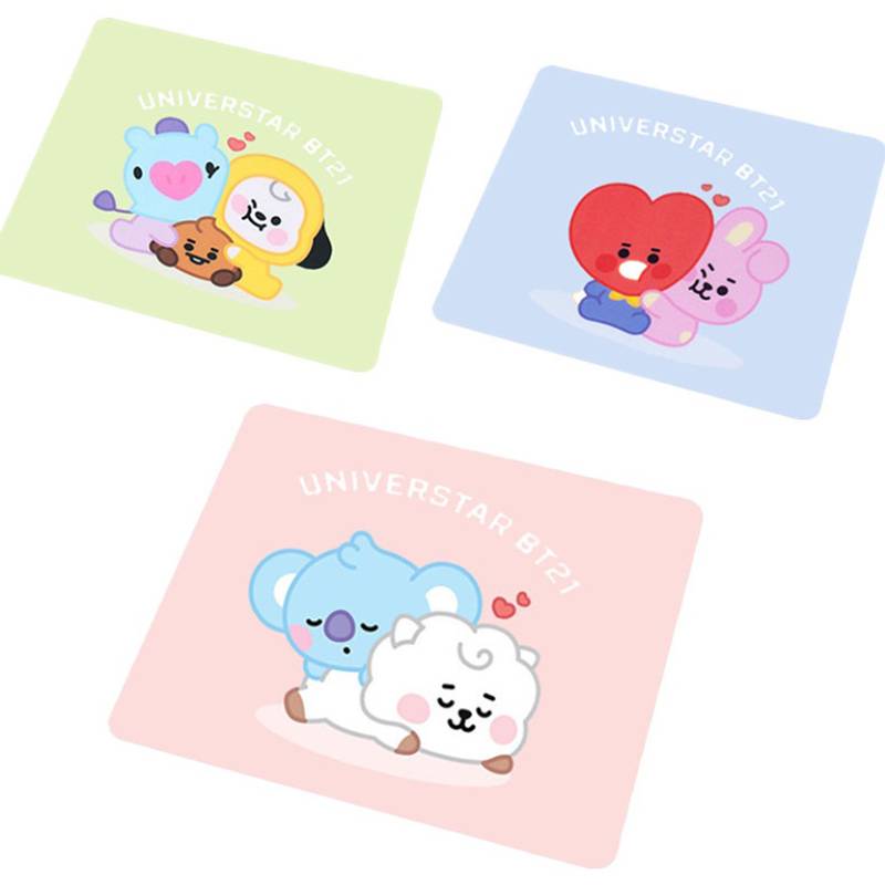 Bàn di chuột KPOP BTS BT21 Cute Mouse Pad Computer Gaming Mousepad Anti-slip Natural Rubber Edge Gaming Mouse Mat CHIMMY COOKY KOYA MANG RJ SHOOKY TATA