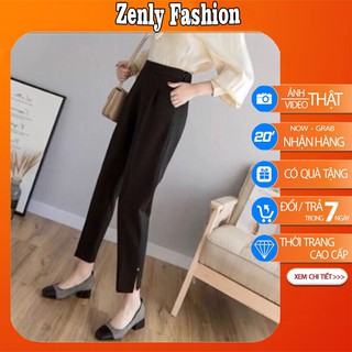 Quần tây baggy lưng cao [HÀNG THIẾT KẾ] Quần tây nữ baggy xẻ gấu kiểu mới cực đẹp, lên dáng auto xinh