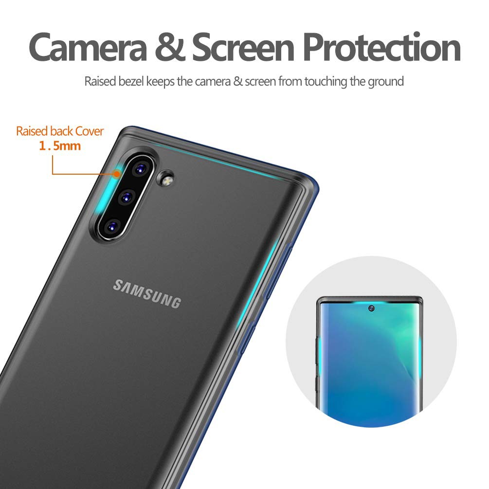 Ốp Lưng Samsung Note 10 Cứng Nhám Viền Màu Dẻo Chống Sốc