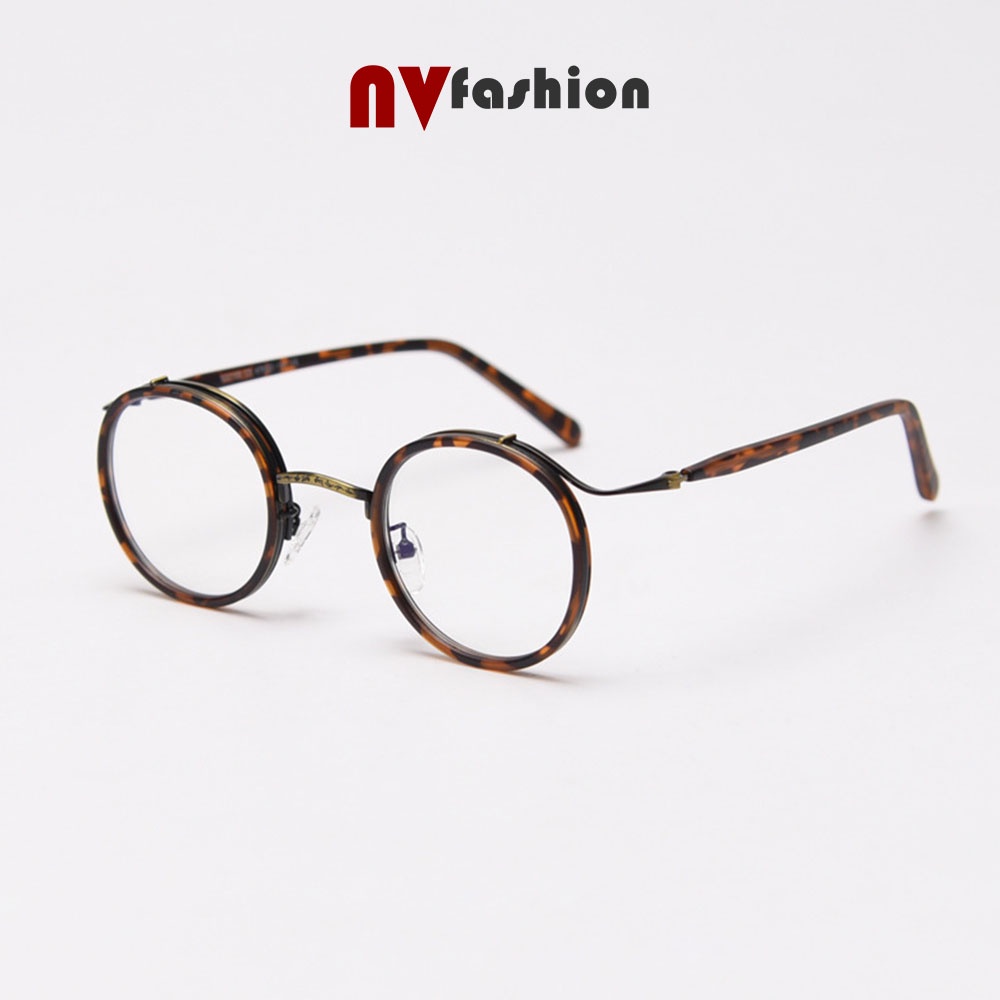 Gọng kính nữ tròn Retro NVfashion S22105, kính chống ánh sáng xanh