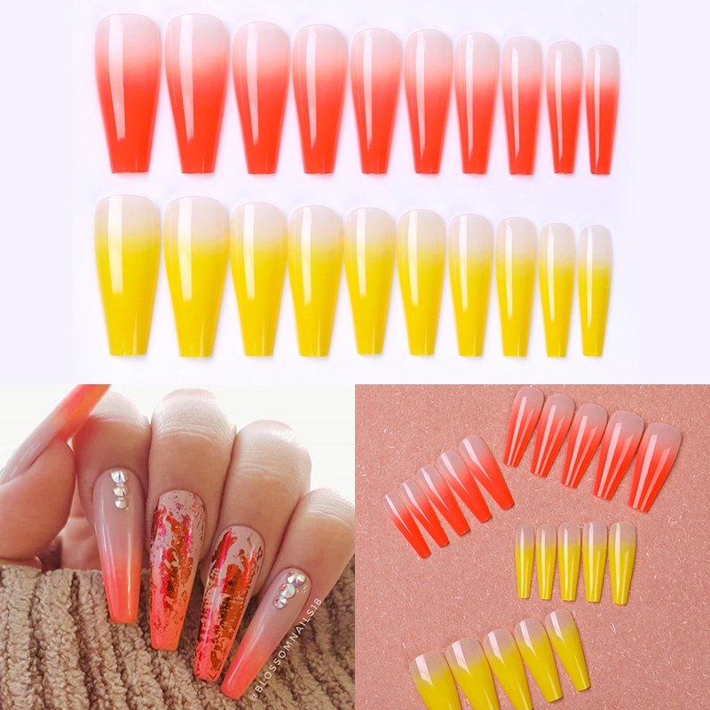 Set 20 móng tay giả UR SUGAR màu gradient sang trọng dễ thương