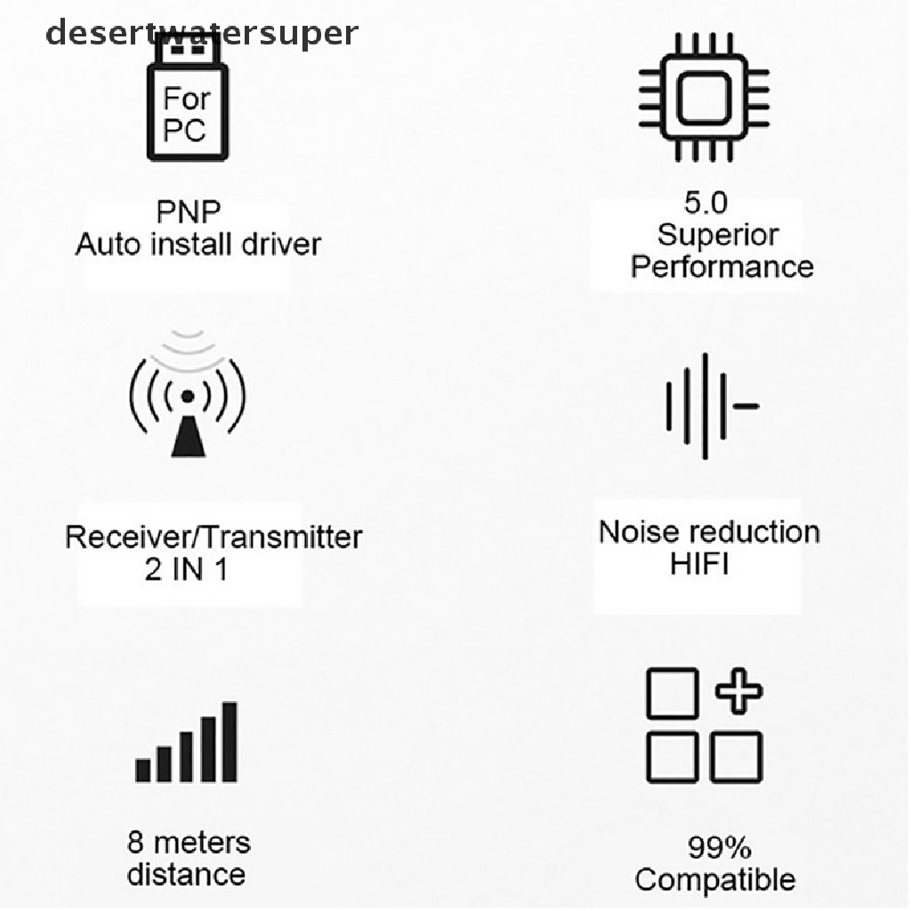 Usb Bluetooth 5.0 Truyền Tín Hiệu Cho Máy Tính, TV, Laptop