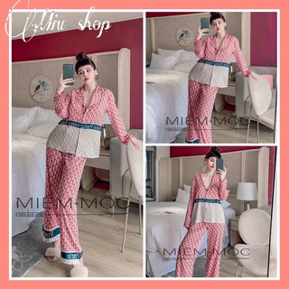 [KHÔNG ĐẸP - HOÀN TIỀN]  Bộ Pijama Lụa Gấm - Gấm xước dài tay cao cấp 2 màu xanh đỏ [ẢNH THẬT ][VIDEO THẬT]