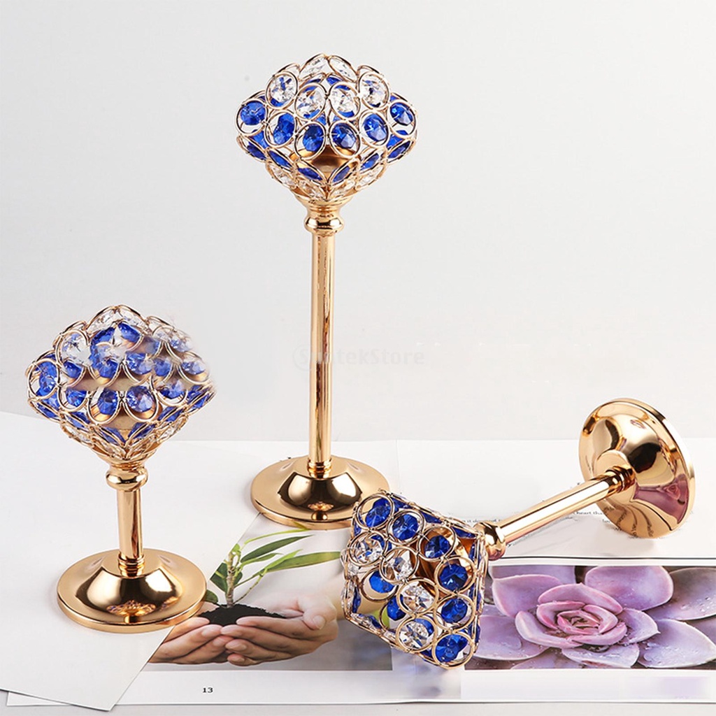 Giá Đỡ Đèn Cầy Bằng Sắt Màu Vàng Pha Lê Sang Trọng Trang Trí Nhà Thờ / Văn Phòng Yoyoyo01